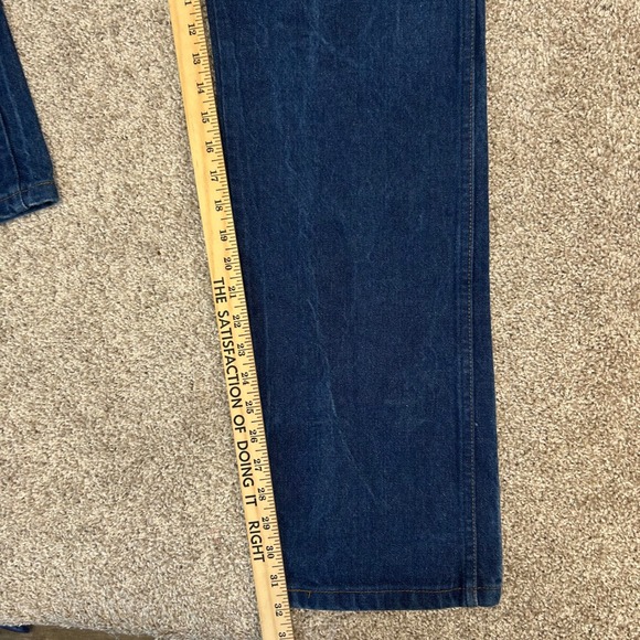 Vintage Wrangler Denim Jeans Men Size 33x32 Distressed Look Cowboy Cut Original - Picture 5 of 8